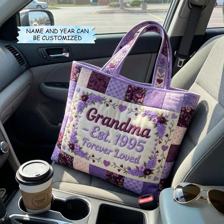Mom Bloom Embroidered Tote Bag - Code QTCUZ GFTOMA10338
