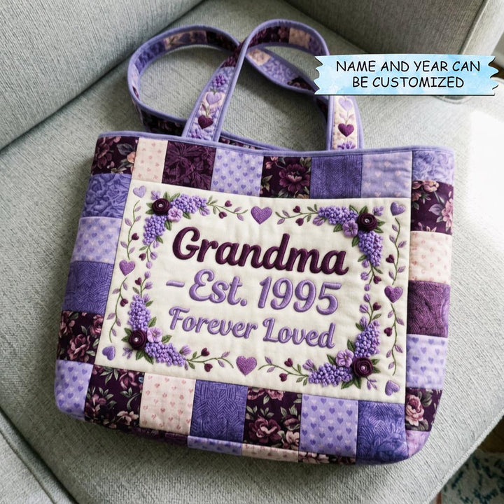 Mom Bloom Embroidered Tote Bag - Code QTCUZ GFTOMA10338