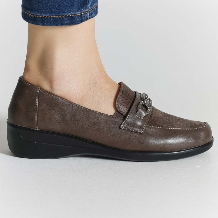 High-Platform Black Moccasins
