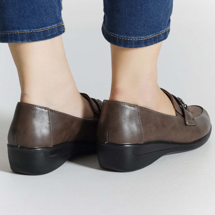 High-Platform Black Moccasins