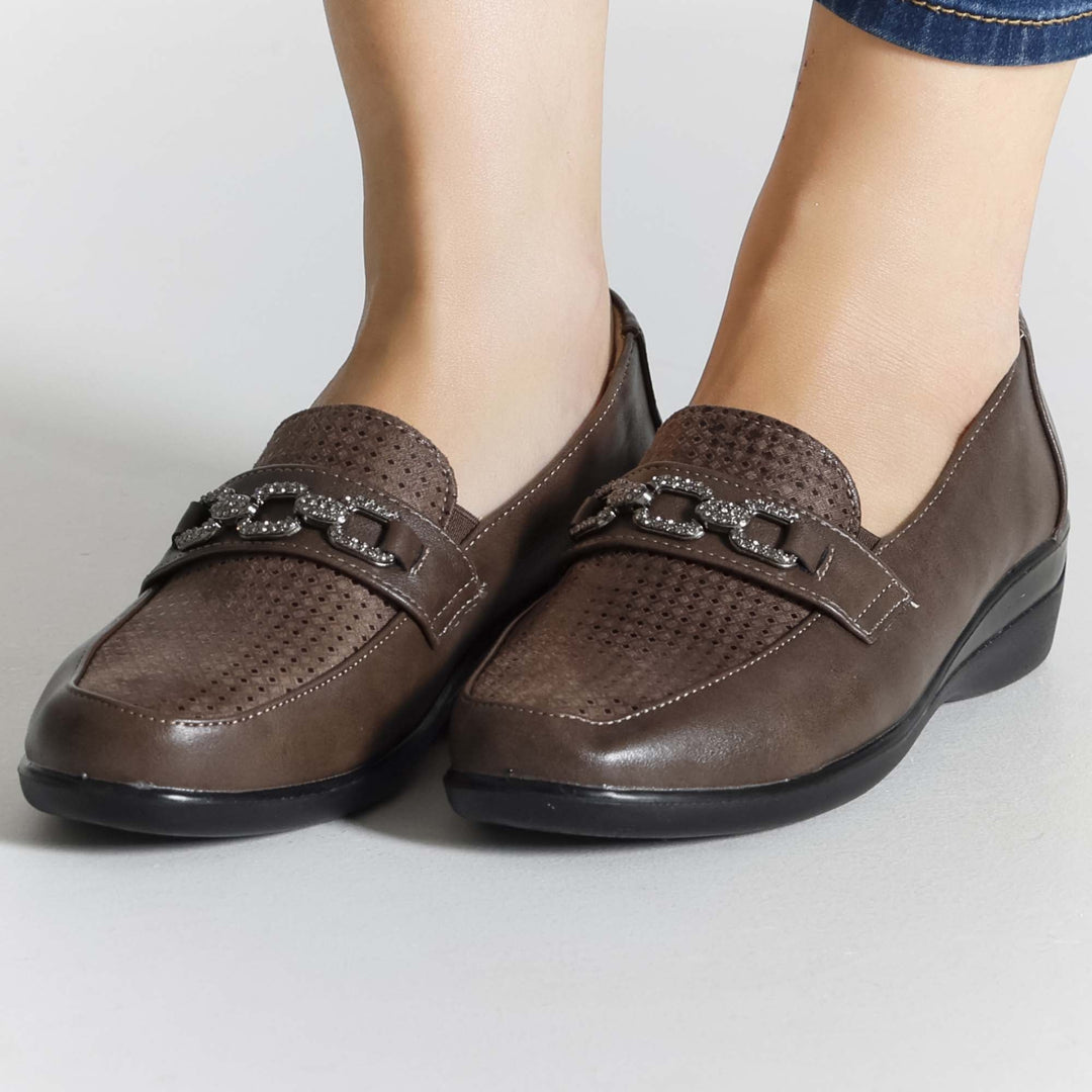 High-Platform Black Moccasins