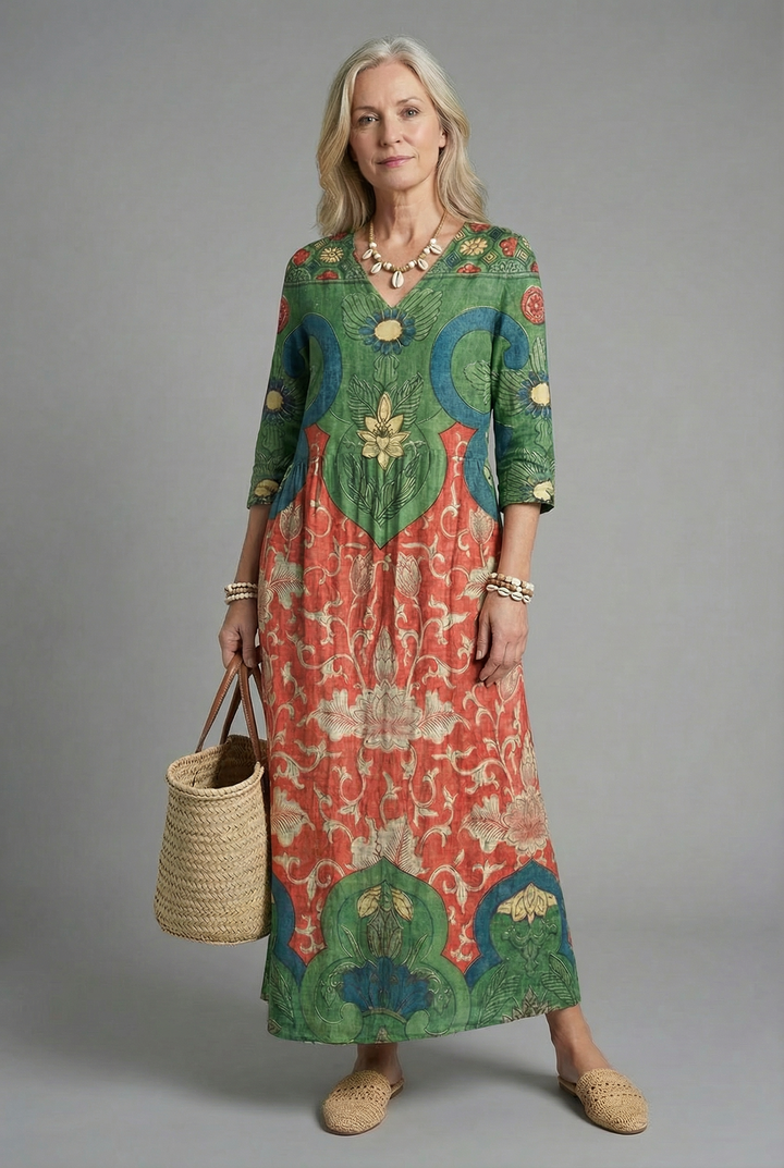 Vanda | Chic Long-Sleeve Maxi Dress