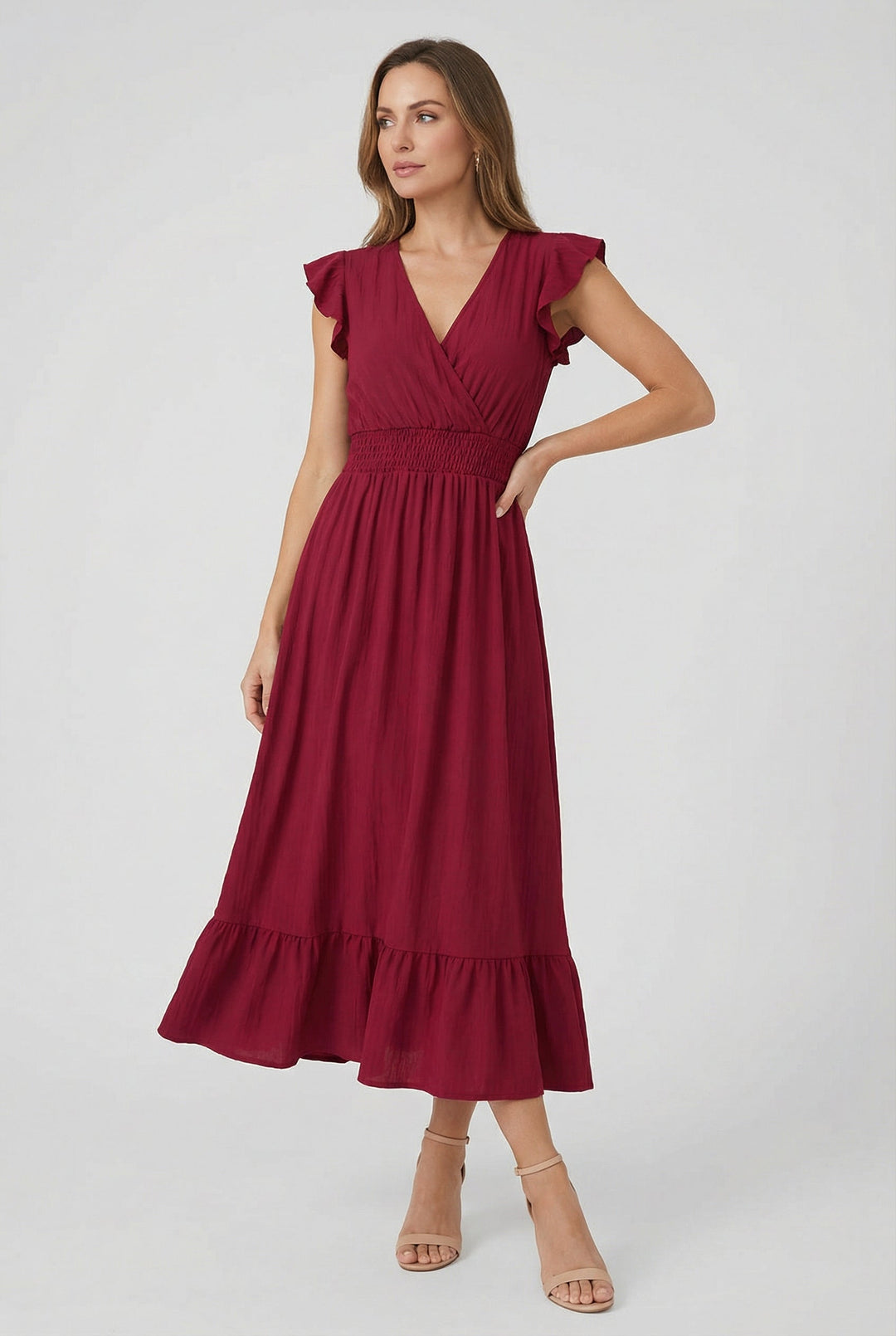 Lea | Ruffled Sleeve Summer Maxi Dress
