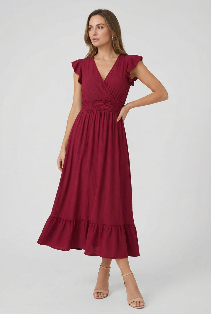 Lea | Ruffled Sleeve Summer Maxi Dress
