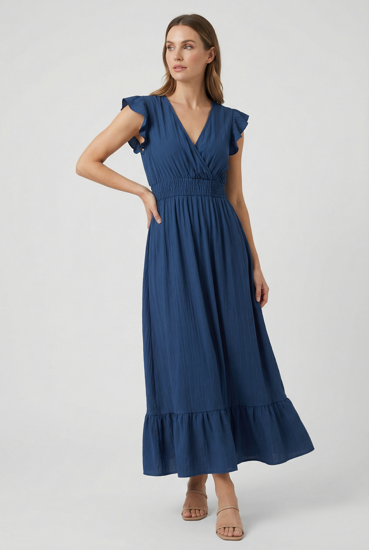 Lea | Ruffled Sleeve Summer Maxi Dress