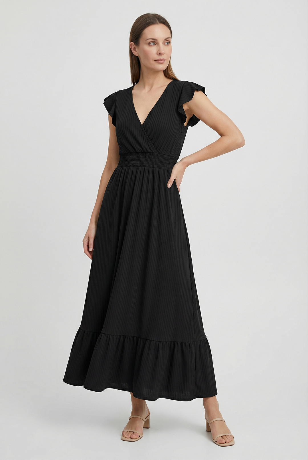 Lea | Ruffled Sleeve Summer Maxi Dress