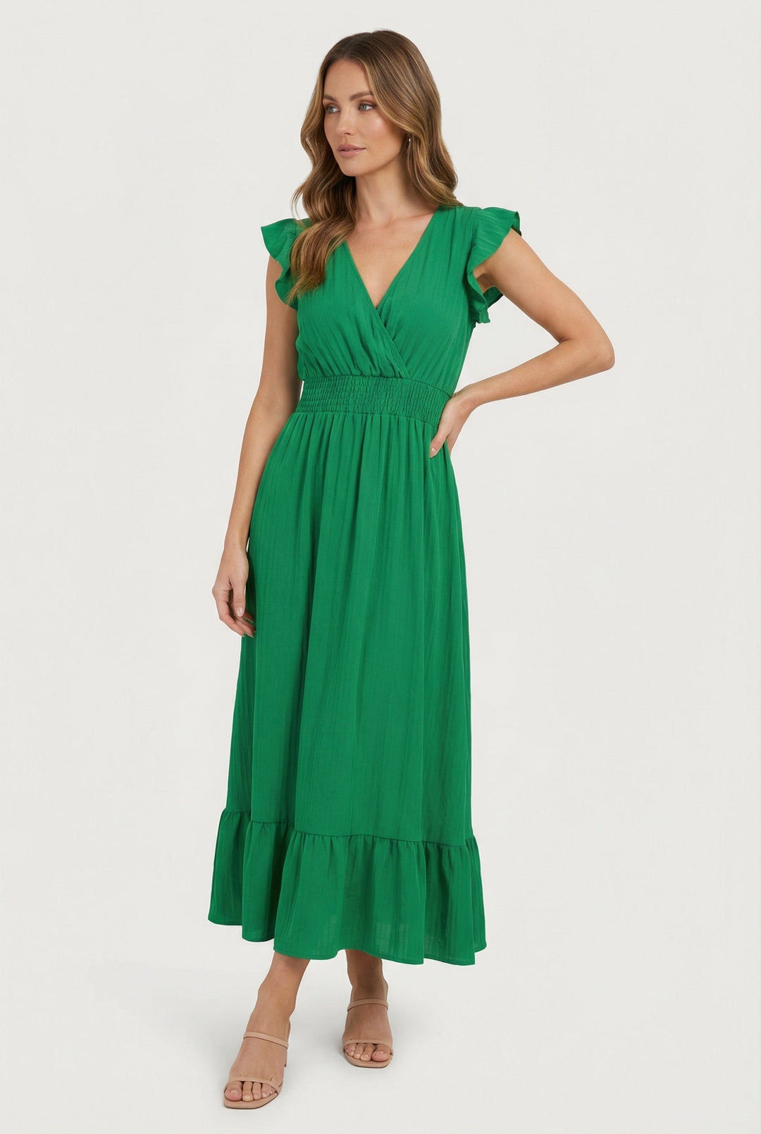 Lea | Ruffled Sleeve Summer Maxi Dress