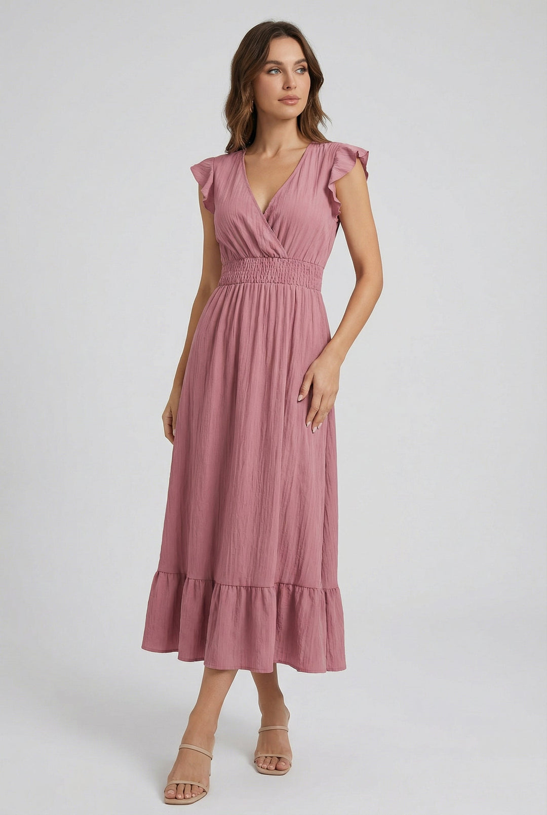 Lea | Ruffled Sleeve Summer Maxi Dress