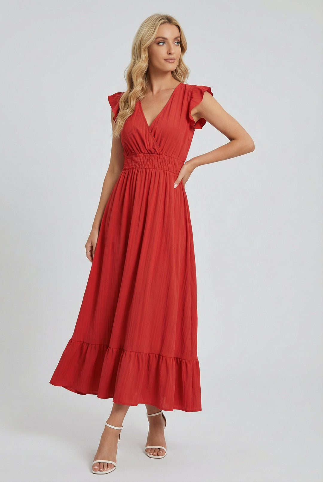 Lea | Ruffled Sleeve Summer Maxi Dress