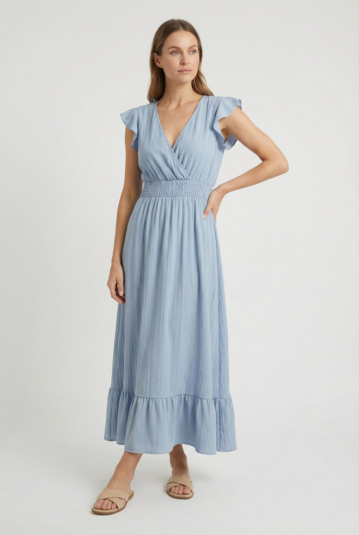 Lea | Ruffled Sleeve Summer Maxi Dress