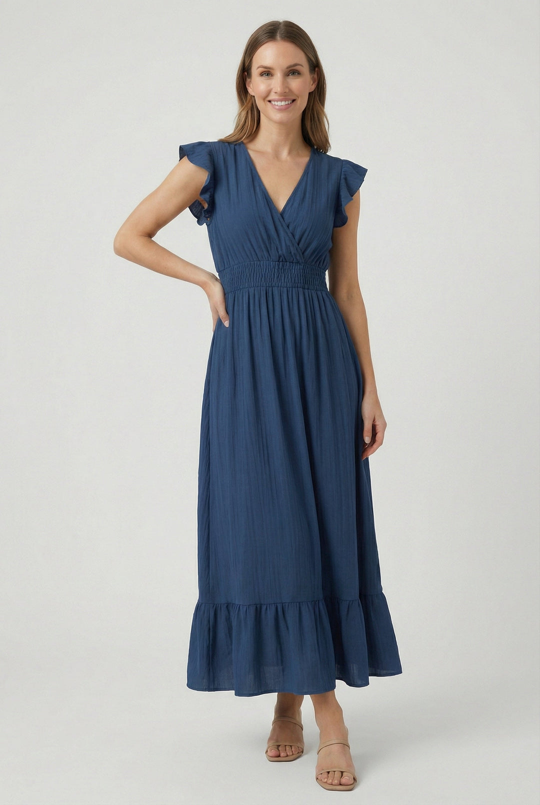 Lea | Ruffled Sleeve Summer Maxi Dress