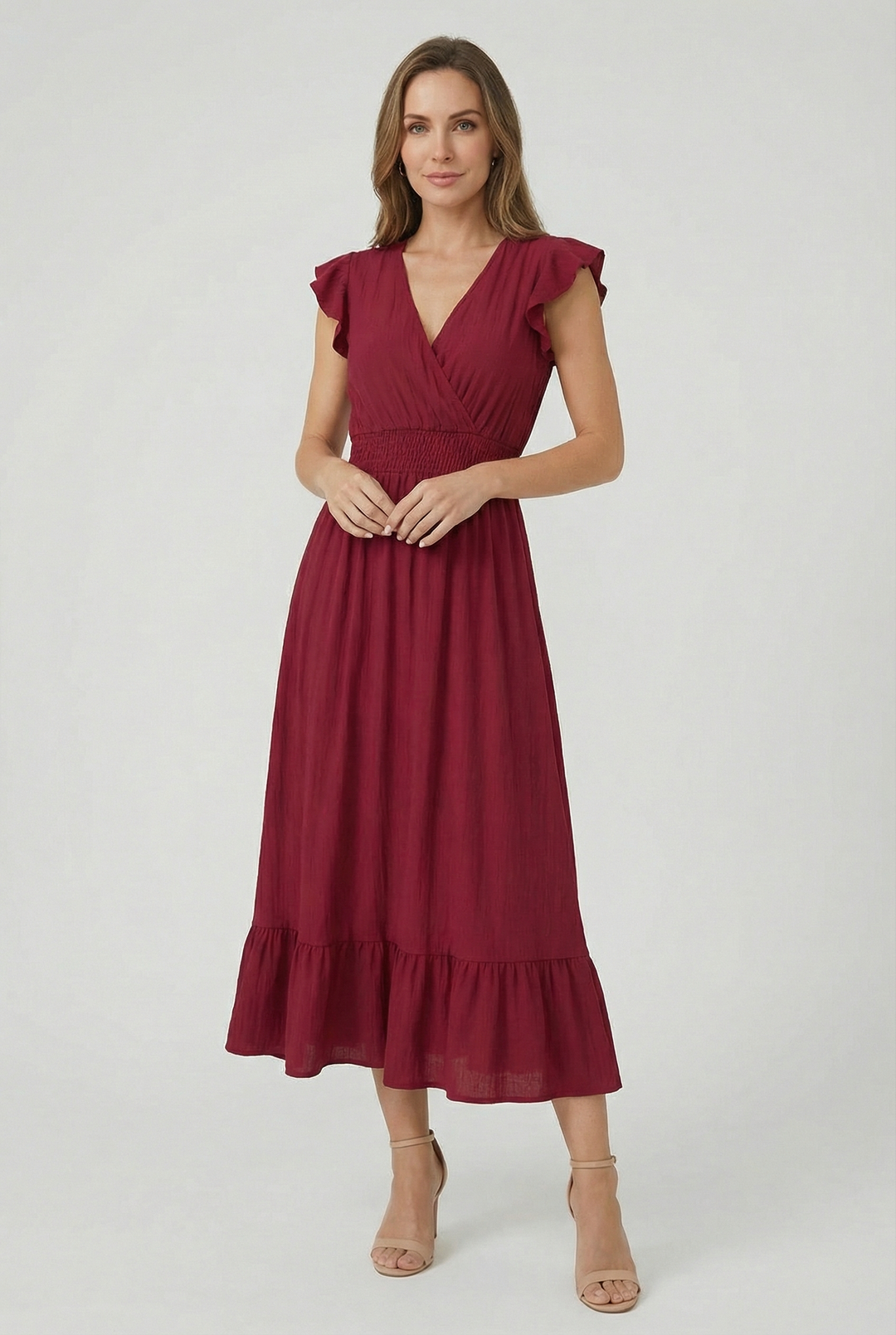 Lea | Ruffled Sleeve Summer Maxi Dress