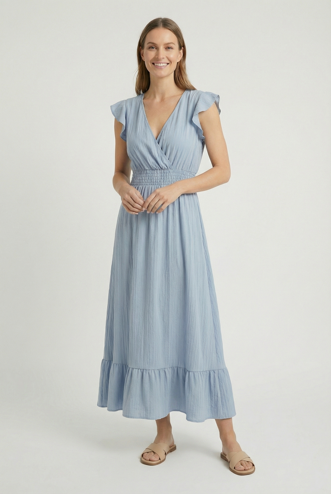 Lea | Ruffled Sleeve Summer Maxi Dress