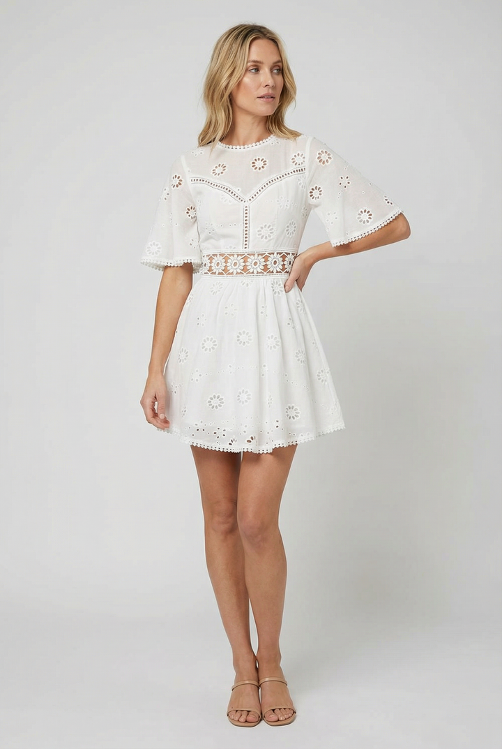 Olivia | Floral Embroidered Mini Dress