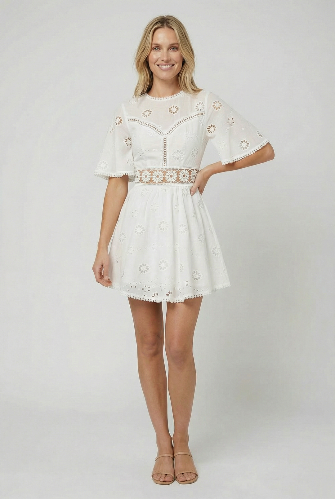 Olivia | Floral Embroidered Mini Dress