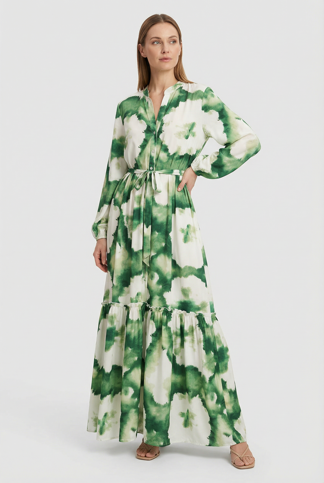Agáta | Long Sleeve Fitted Maxi Dress