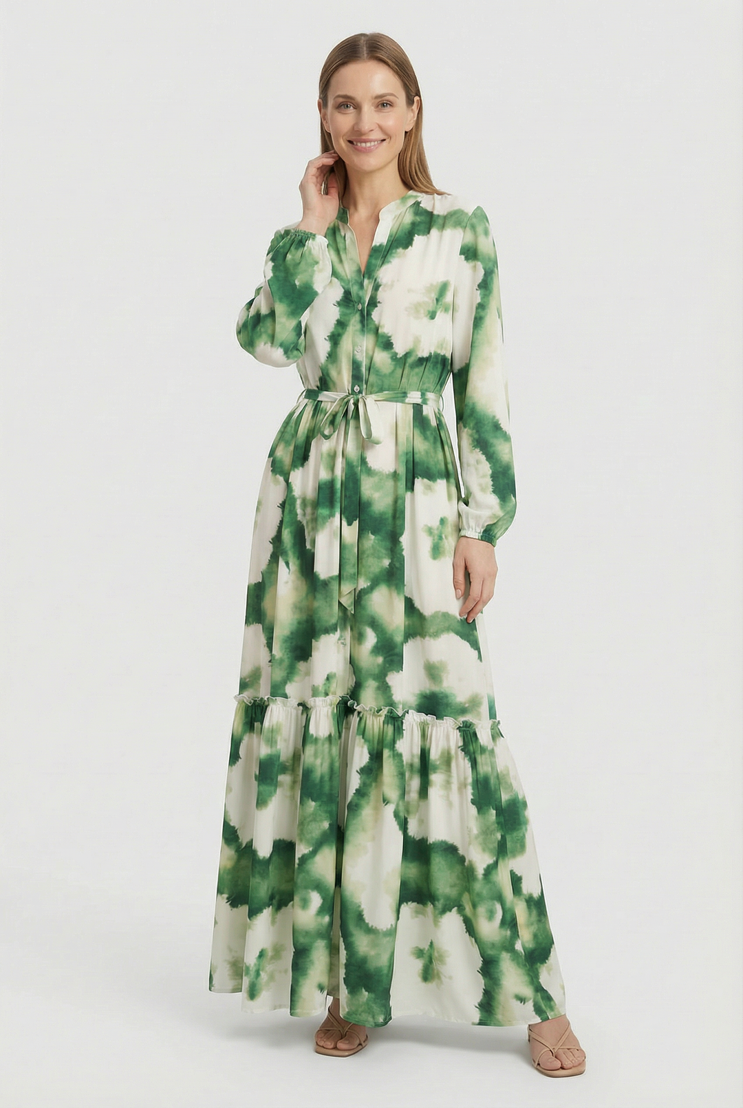 Agáta | Long Sleeve Fitted Maxi Dress