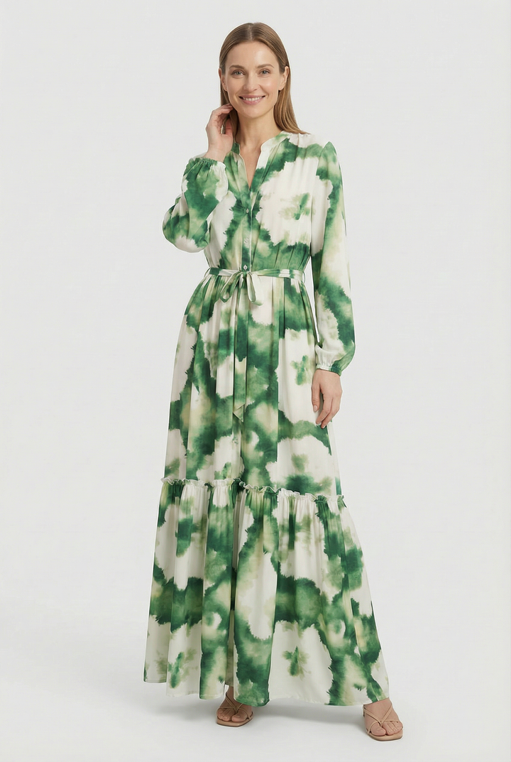 Agáta | Long Sleeve Fitted Maxi Dress