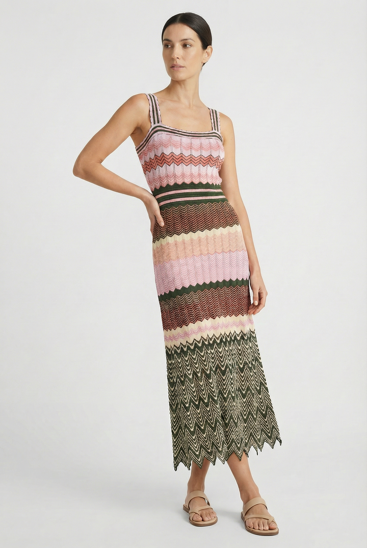 Adriana | Sleeveless Striped Maxi Dress