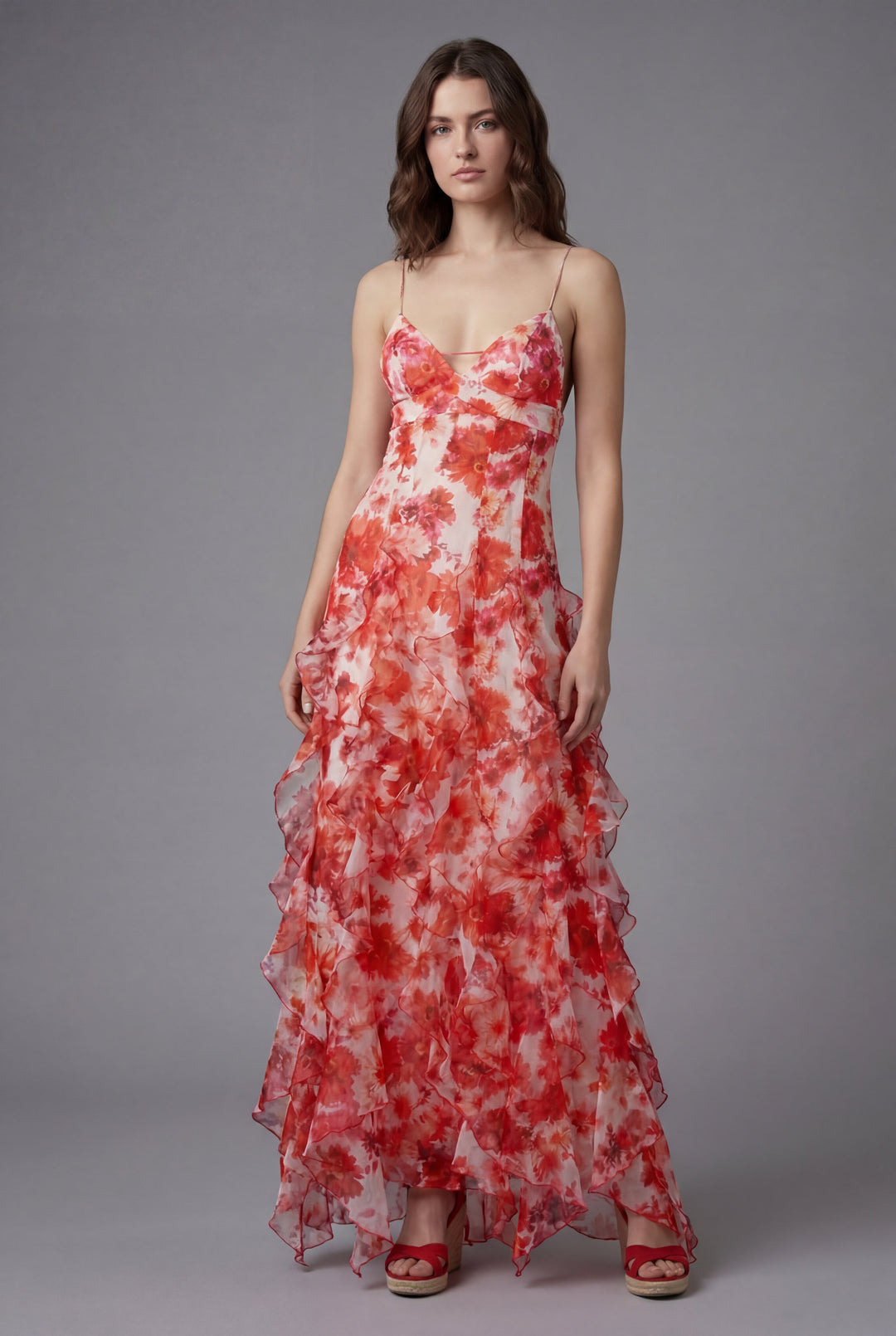 Tatiana | Ruffled Floral Maxi Dress