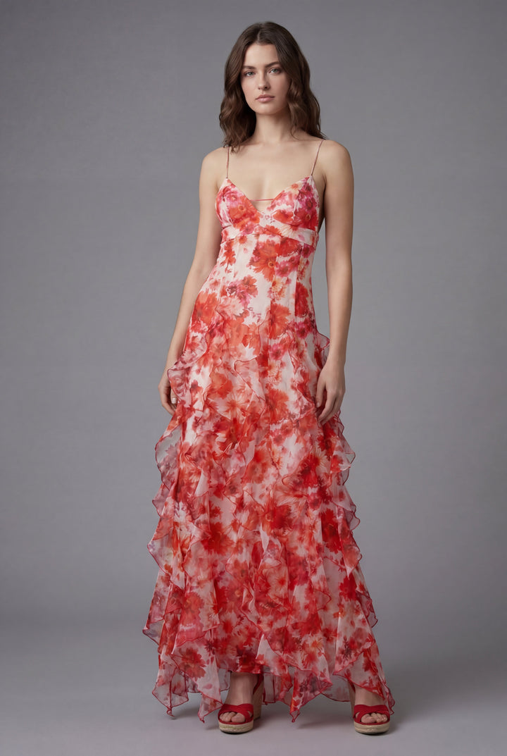 Tatiana | Ruffled Floral Maxi Dress