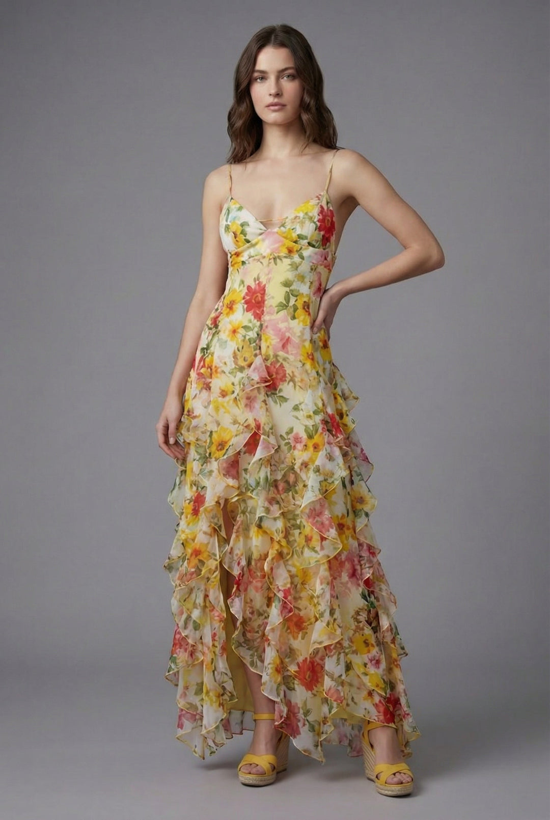 Tatiana | Ruffled Floral Maxi Dress