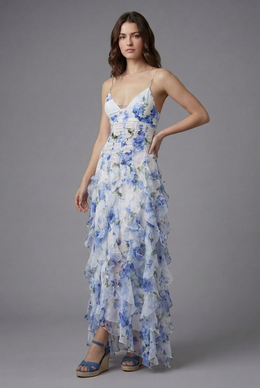 Tatiana | Ruffled Floral Maxi Dress