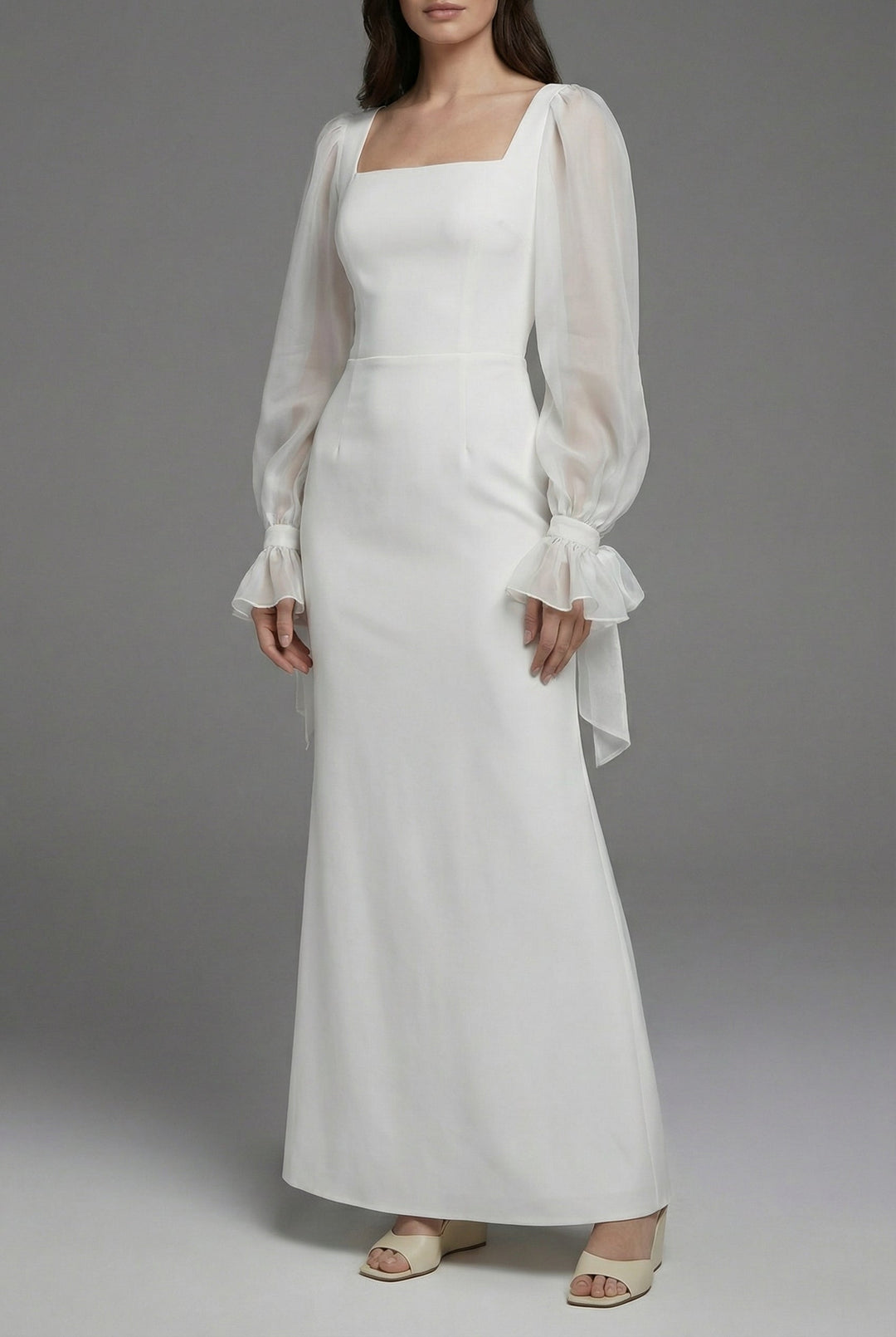 Ivanka | Elegant White Maxi Dress for Formal Occasions