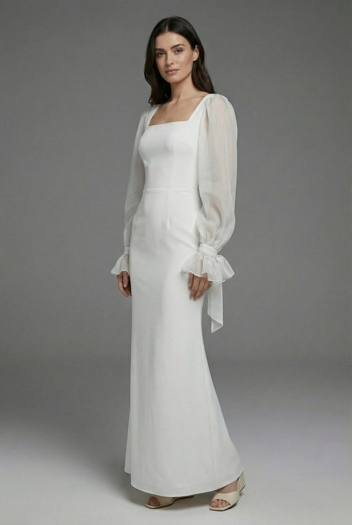 Ivanka | Elegant White Maxi Dress for Formal Occasions