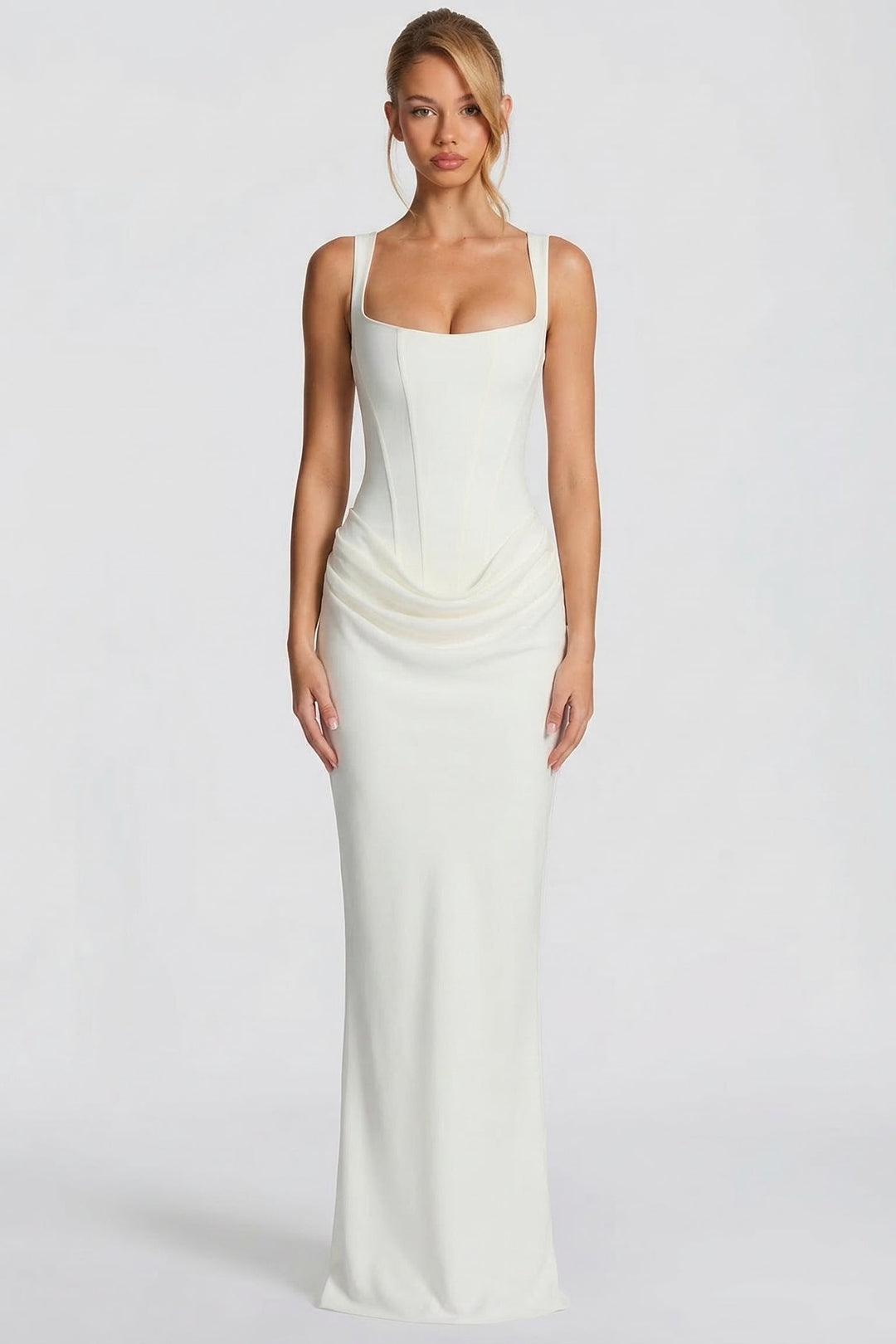 Zdenka | Adjustable Strap Shiny Maxi Dress