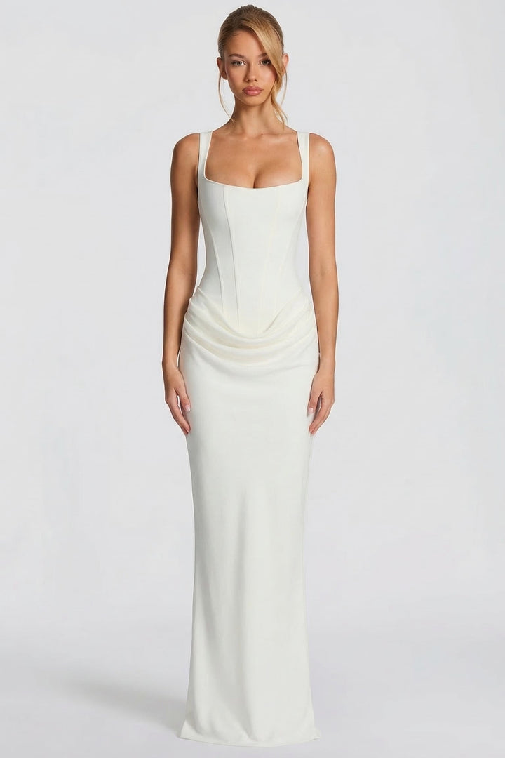 Zdenka | Adjustable Strap Shiny Maxi Dress