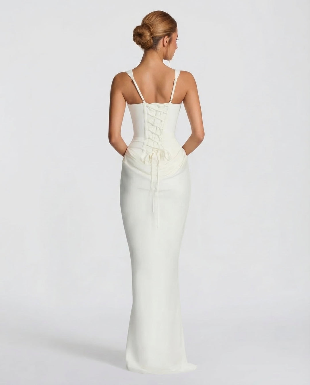 Zdenka | Adjustable Strap Shiny Maxi Dress
