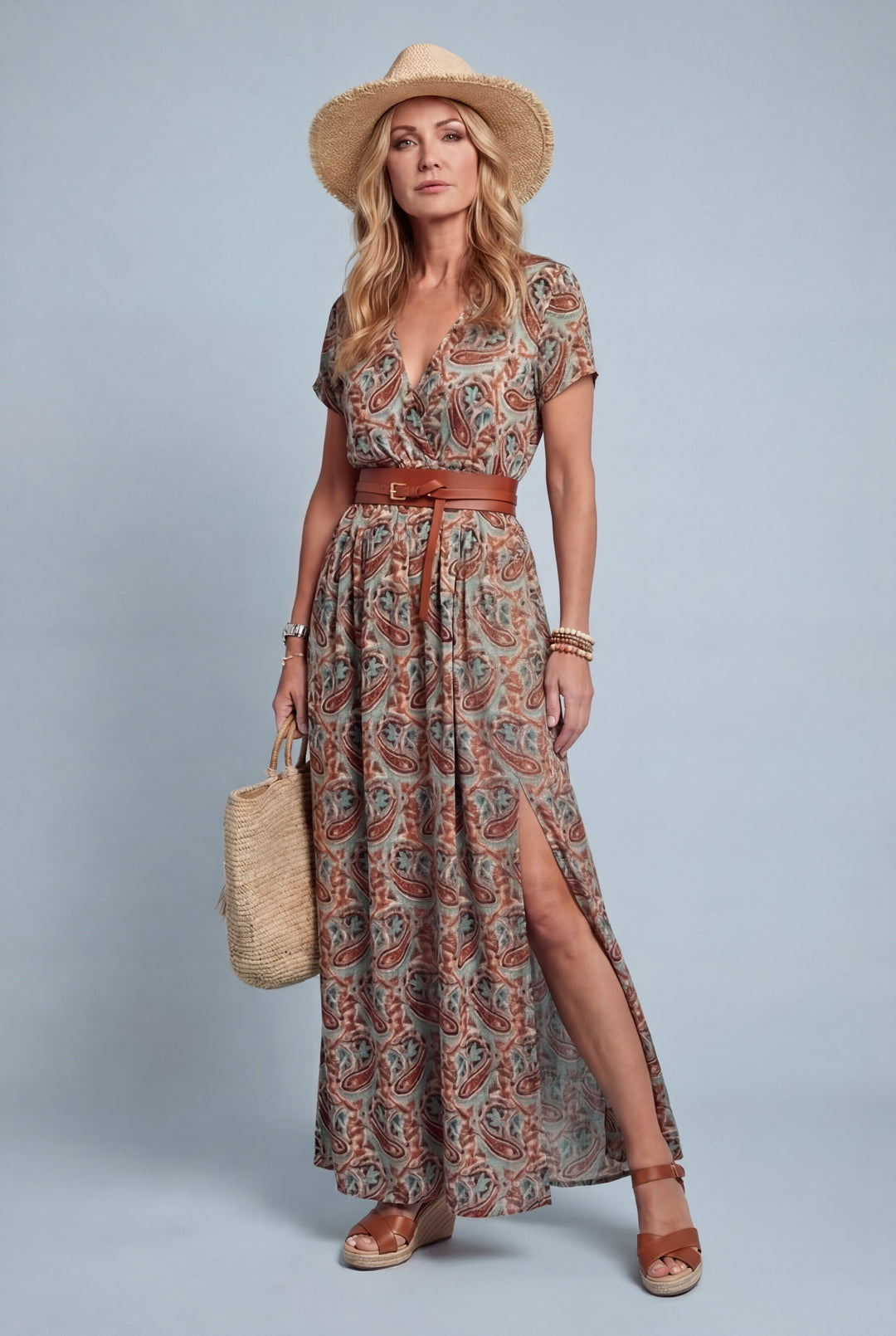 Lenka | Floral Maxi Dress with Slit Detail