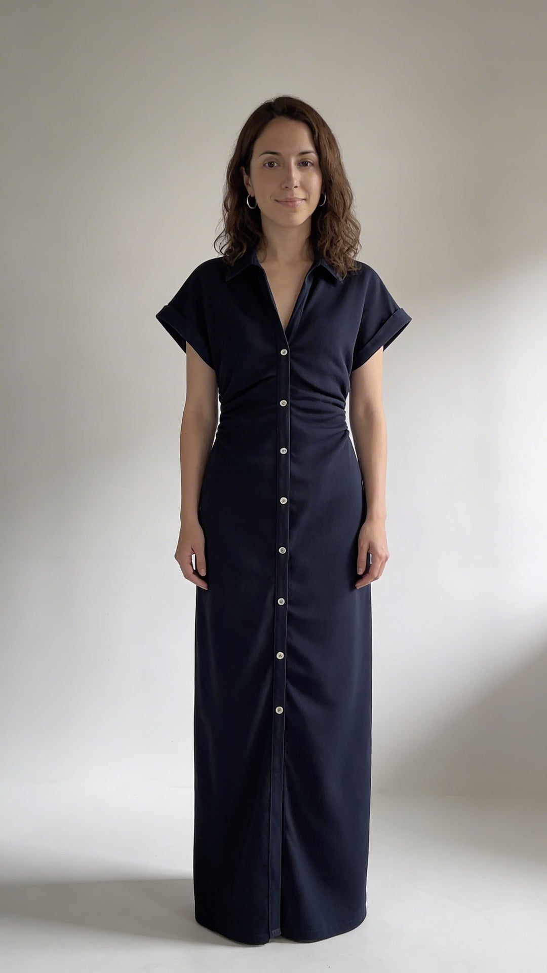 Denim Mini Dress with Buttons