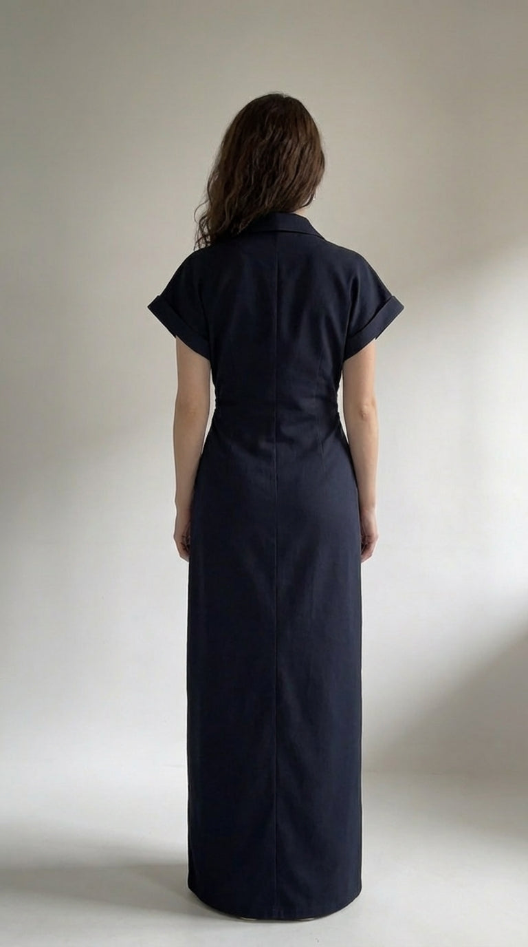 Denim Mini Dress with Buttons