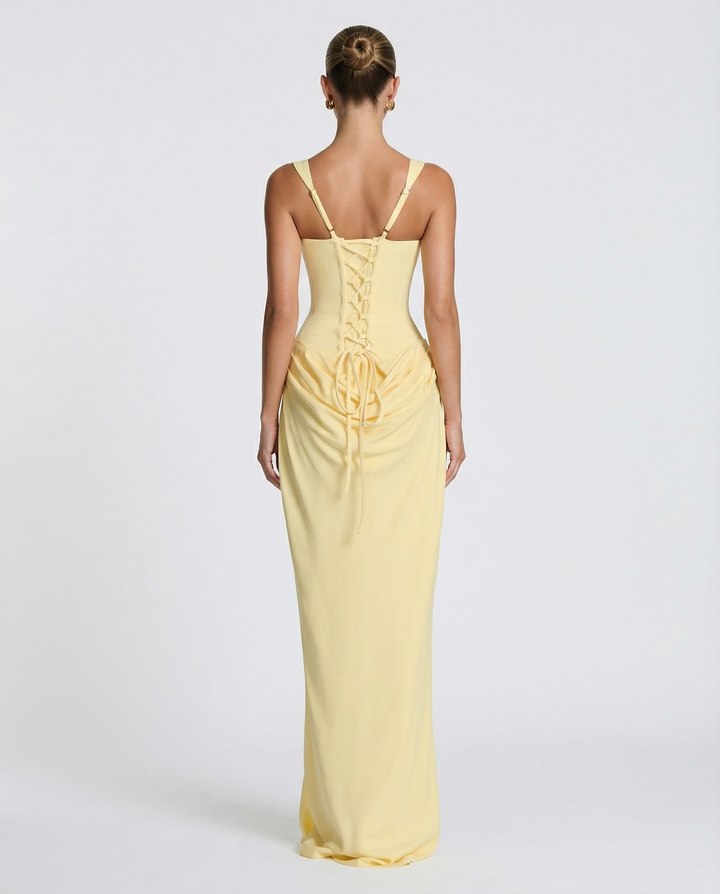 Zdenka | Adjustable Strap Shiny Maxi Dress