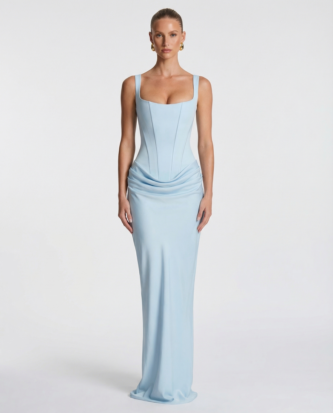 Zdenka | Adjustable Strap Shiny Maxi Dress
