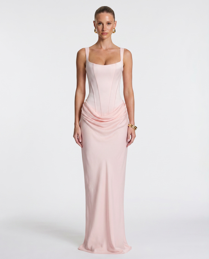 Zdenka | Adjustable Strap Shiny Maxi Dress