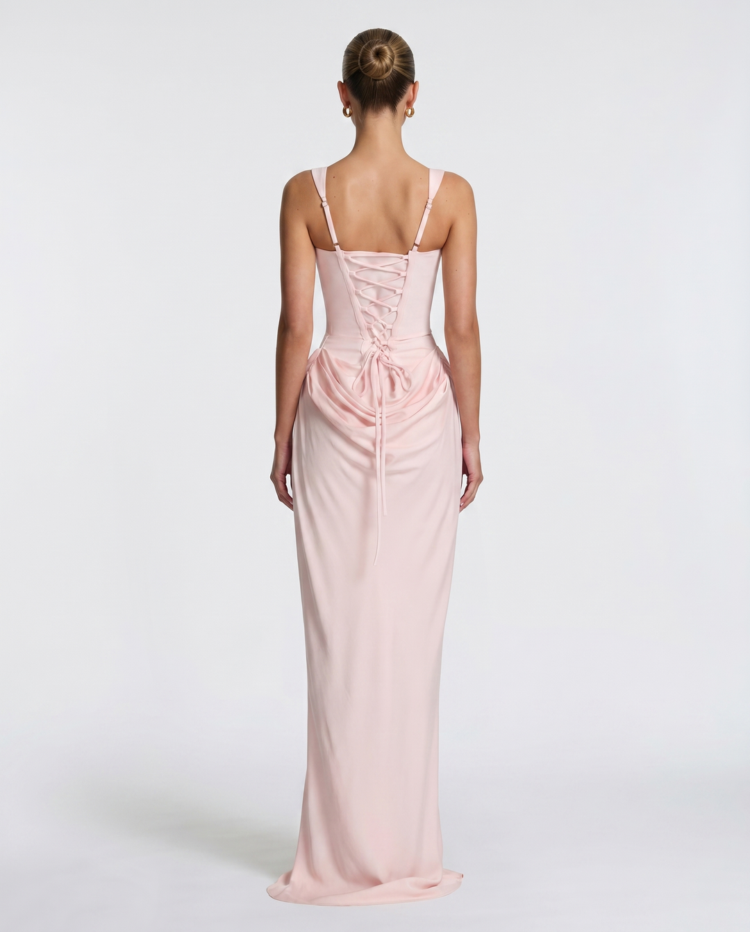 Zdenka | Adjustable Strap Shiny Maxi Dress