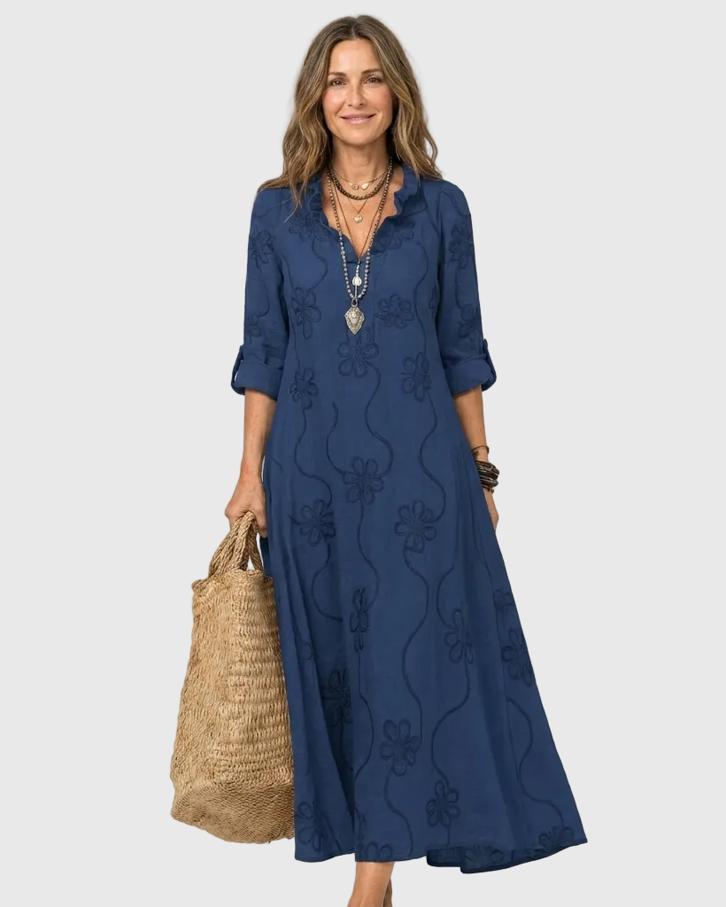 Marcela | Embroidered Romantic Maxi Dress