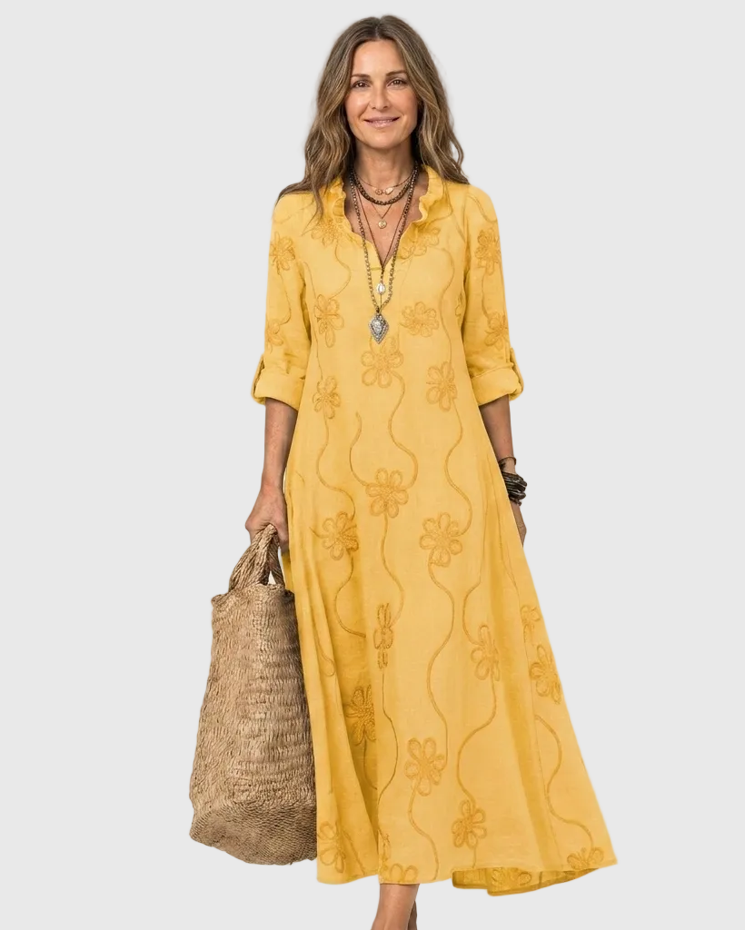 Marcela | Embroidered Romantic Maxi Dress