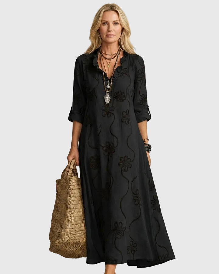 Marcela | Embroidered Romantic Maxi Dress