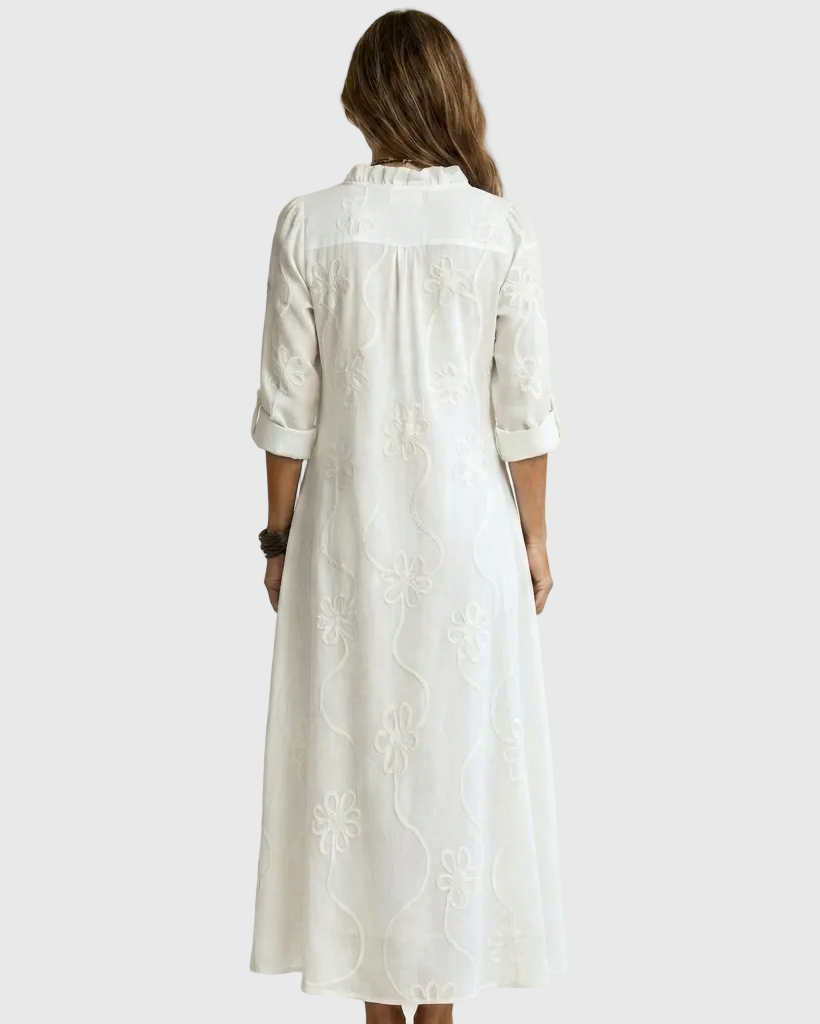 Marcela | Embroidered Romantic Maxi Dress