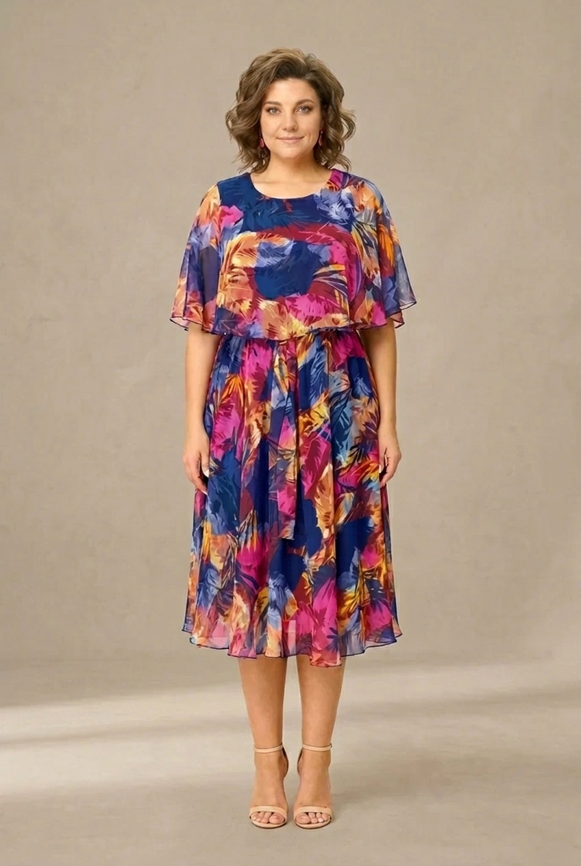 Aitana | Midi Dress with Bold Pattern