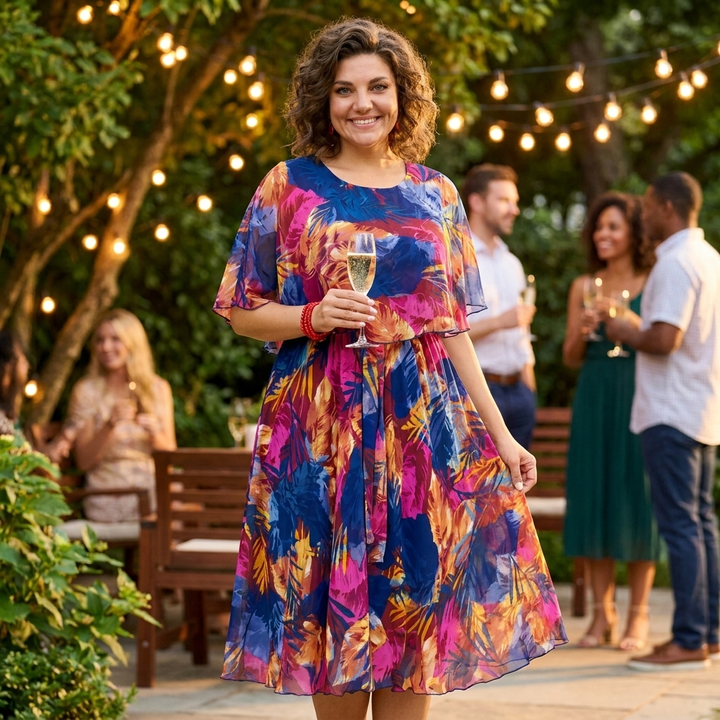 Aitana | Midi Dress with Bold Pattern