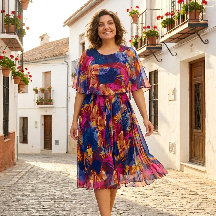 Aitana | Midi Dress with Bold Pattern