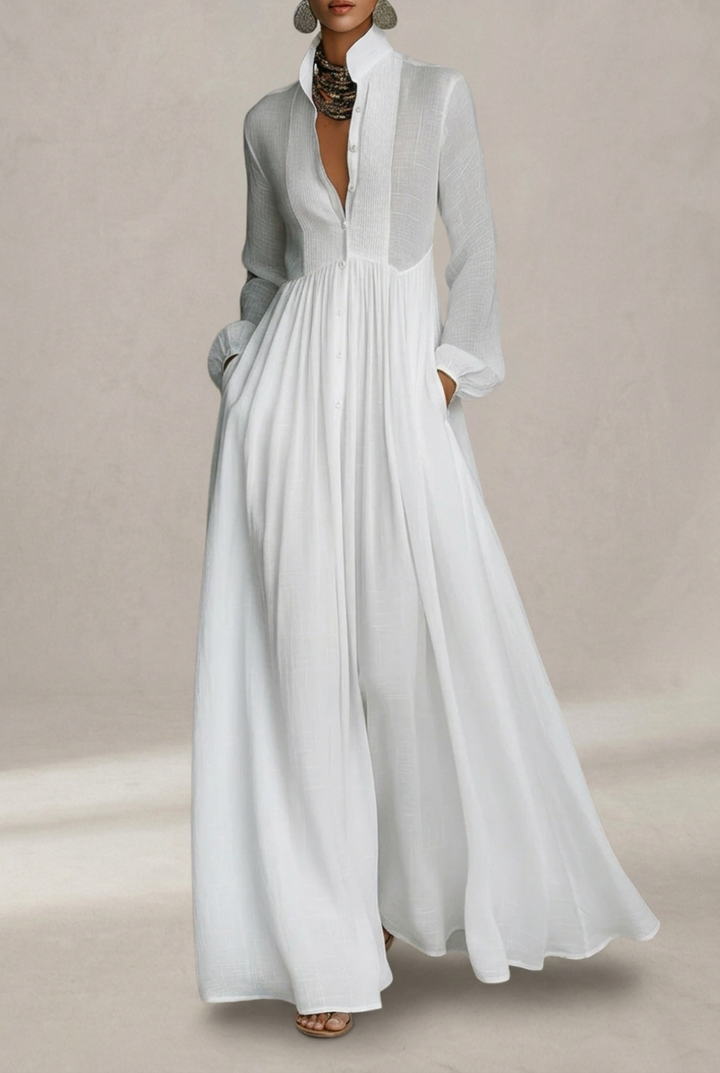 Selena | Long Dress with Front Buttons