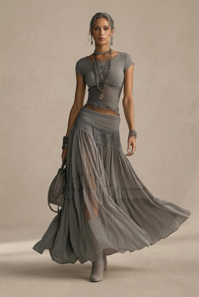 Elena | Long Dress Set with Top
