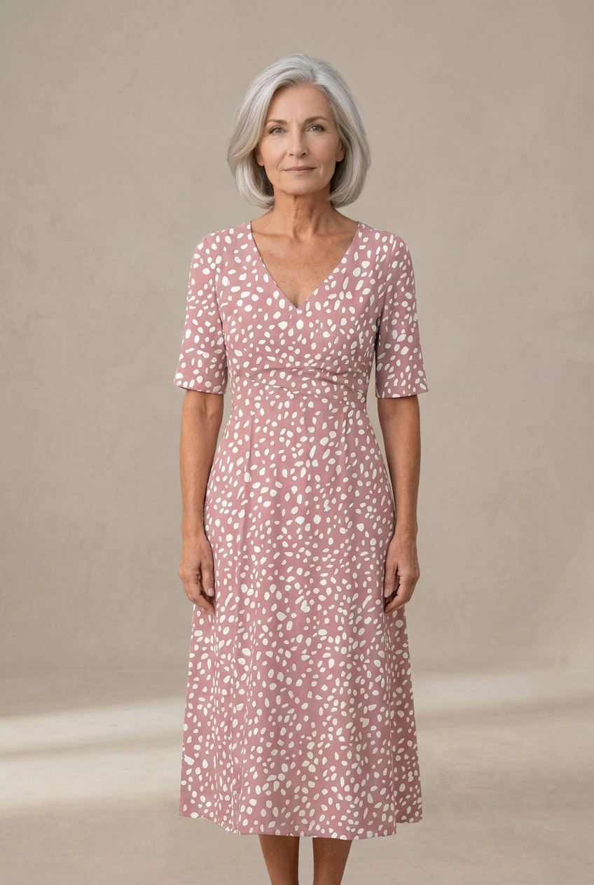Colette | Midi dress with striped pattern and slimming effect