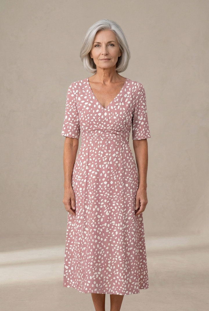 Colette | Midi dress with striped pattern and slimming effect